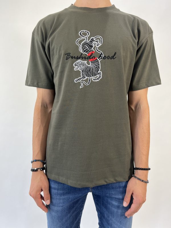 T- SHIRT CON RICAMO MILITARY - immagine 2