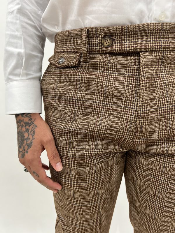 PANTALONE FASHION IN TWEED MARRONE - immagine 3